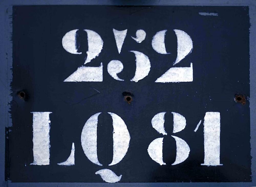 Stencil Faces used by Le Corbusier, Licence plate, Paris, 1972